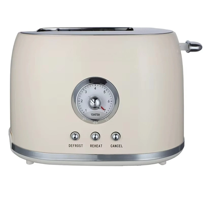 Vintage stainless steel toaster with automatic timer for two slices of bread energy saving toaster