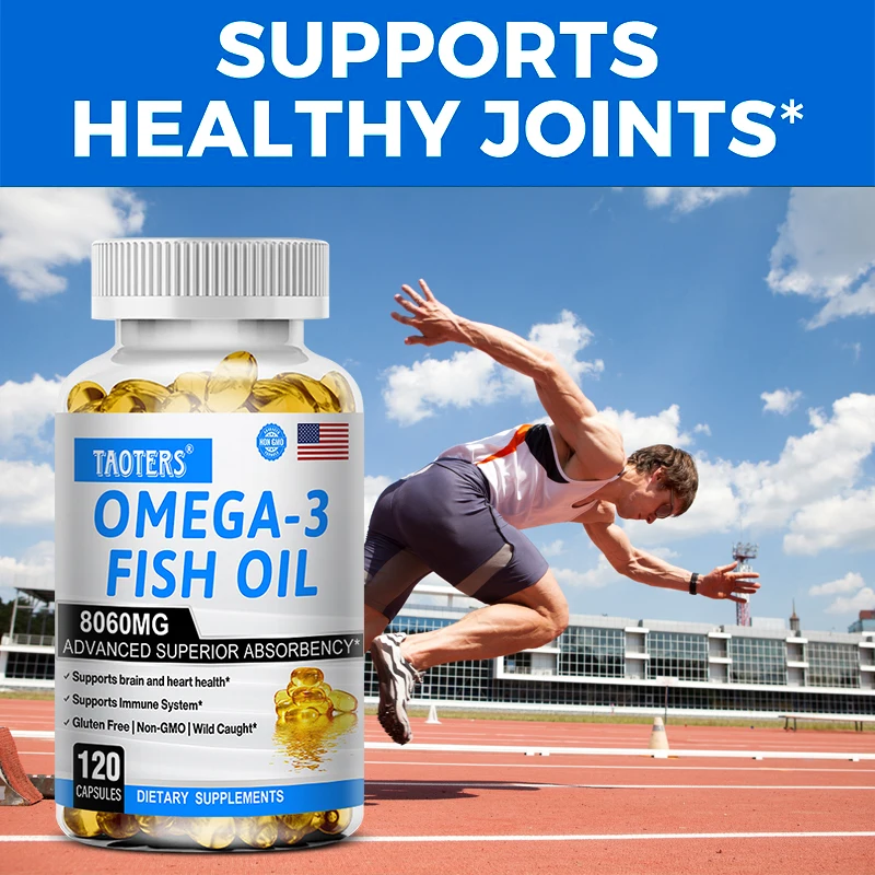 Omega-3 Fish Oil Supplement - Rich in EPA+DHA Fatty Acids, Supports Heart, Brain and Joint Health, Relieves Inflammation