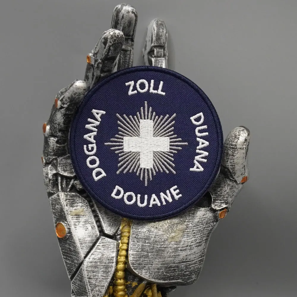 ZOLL-DOUANE-DOGANA-DUANA, taktische Stickerei-Patches, exquisit und hochwertig, für Kleidung geeignet, mit Haken oder zum Aufbügeln. – Detail 1