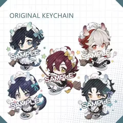 New Genshin Game Wanderer Xiao Kaedehara Kazuha Maid Cartoon Keychain Cute Anime Men Women Backpack Jewelry Pendant Cosplay Gift