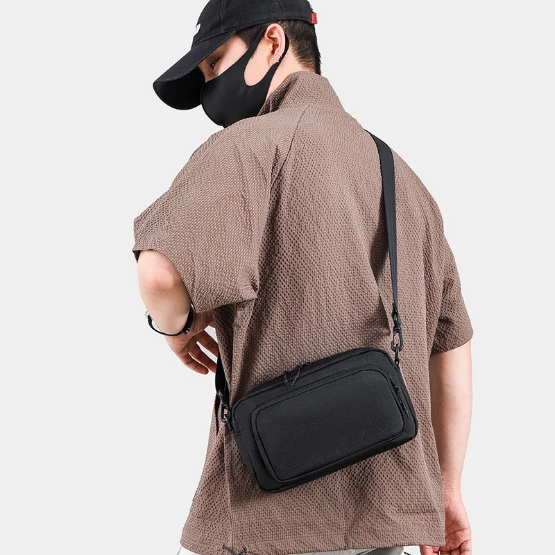 2026 New Men's Single Shoulder Bag Trendy Shopping Lightweight Water-Resistant Oxford Cloth Casual Travel Crossbody Bag