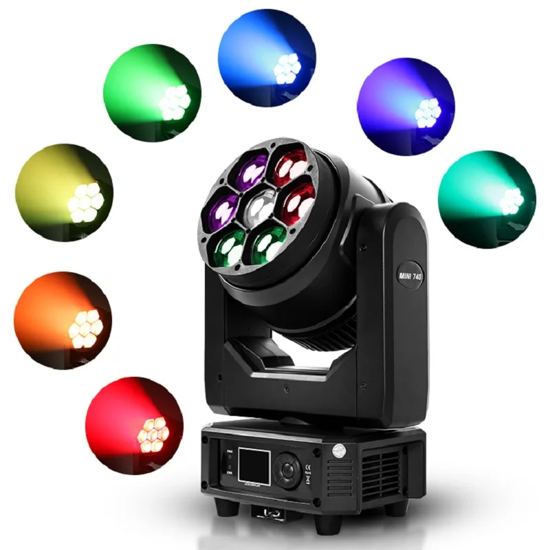 LED 7*40W Stage Moving Head Lights RGBW 4in1 Bee Eye Beam Zoom Light DMX512 Control For DJ Disco Party Nightclub Wedding KTV