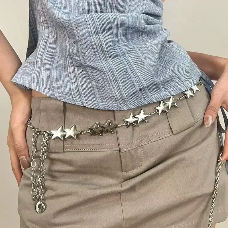 

Sweet Star Metal Thin Waist Chain for Women, Matching Dress Decoration, Versatile and Unique Chain Belt, Narrow Style for Women to Show Slim Waist