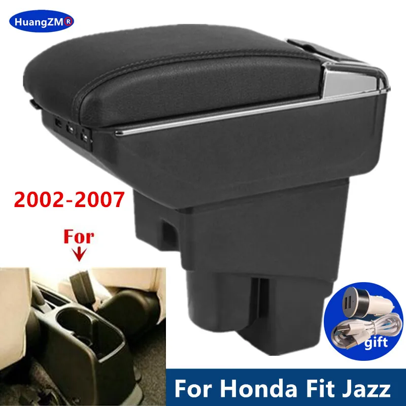 For Honda Jazz Armrest box For Honda Fit Jazz 1 Car Armrest 2003-2007 Arm Storage box car accessories 2003 2004 2005 2006 2007