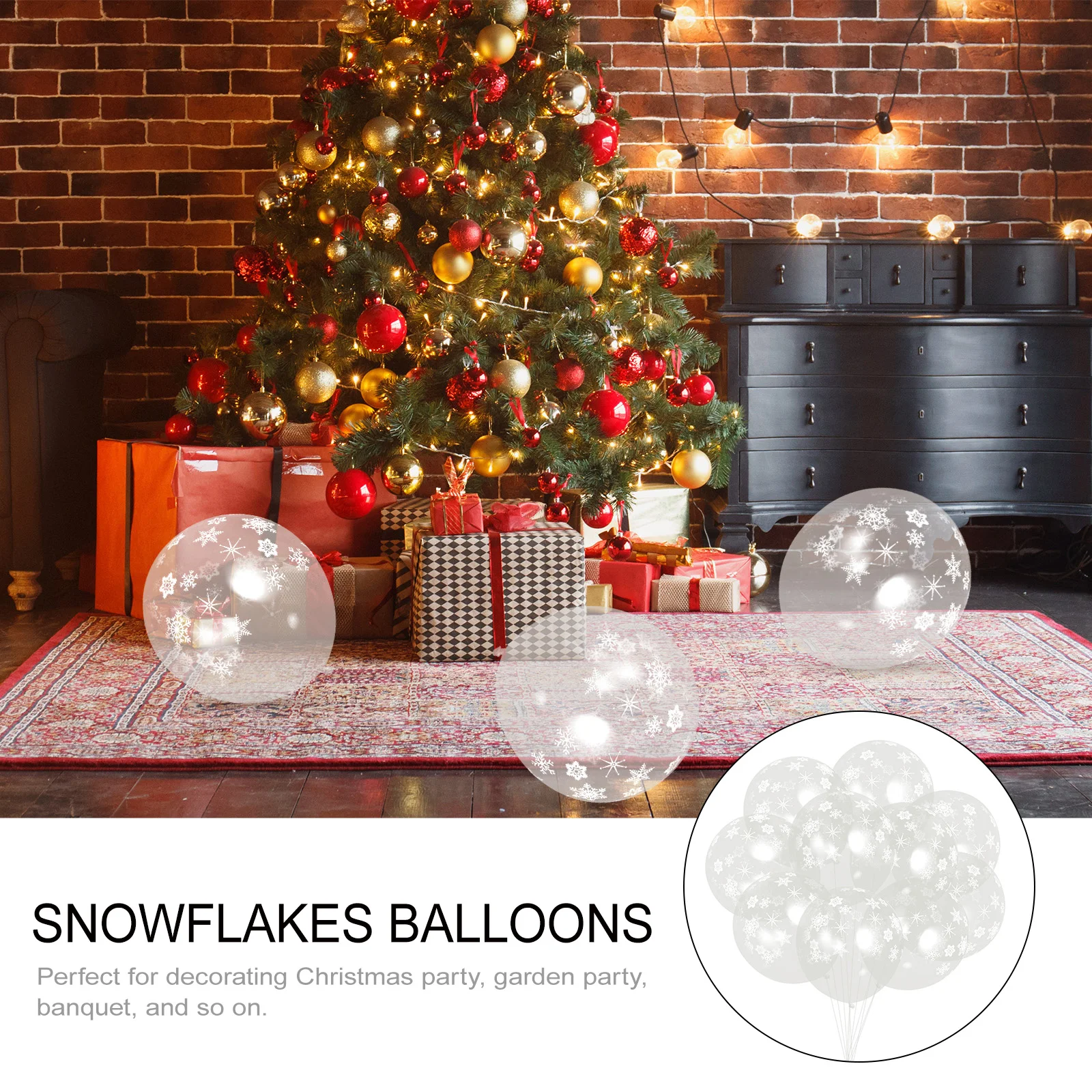 

Thickened Latex Balloons 12 Inch Transparent Snowflakes 3g Party Christmas Garden Festive Birthday Balloon Accessories
