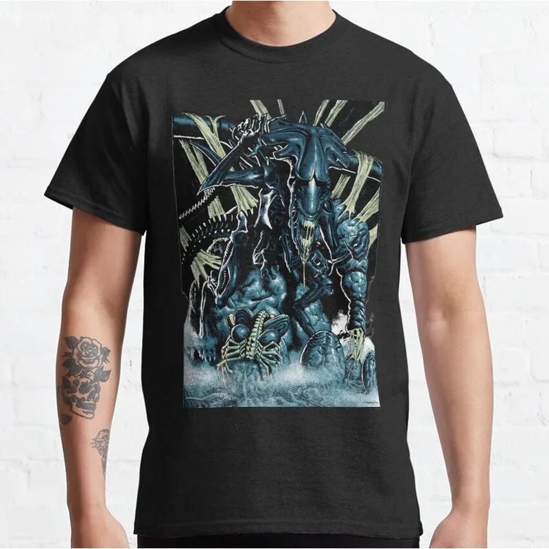 Alien Movie Graphic T‑Shirt 40506 Vintage Sci‑Fi Horror Xenomorph Print Tee Unisex Short Sleeve Casual Streetwear S-6XL