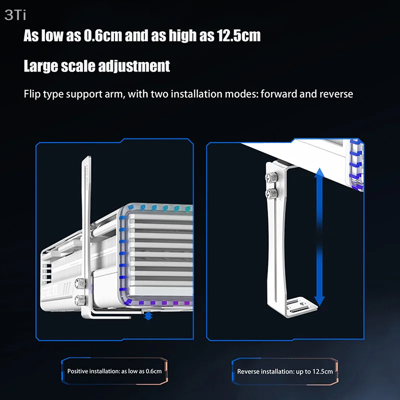 دعامة وحدة معالجة الرسومات المقاومة للاهتراء تدوم طويلاً؛ هيكل دعم بطاقة الرسومات المدمجة من الألومنيوم لموقع مروحة GPU