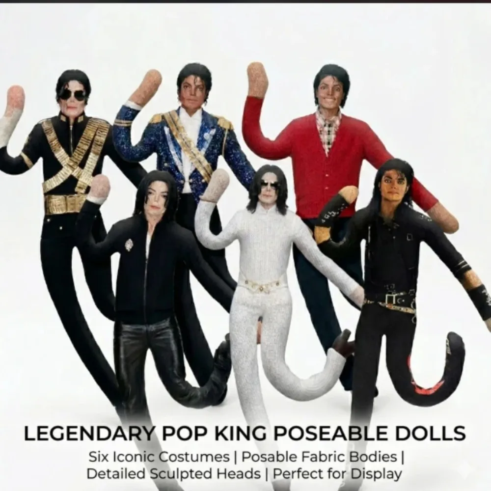 Poupée en peluche Michael Jackson multi-styles, corps flexible avec armature métallique, possibilité de créer différentes poses de danse, jouet amusant pour les memes, objet de collection