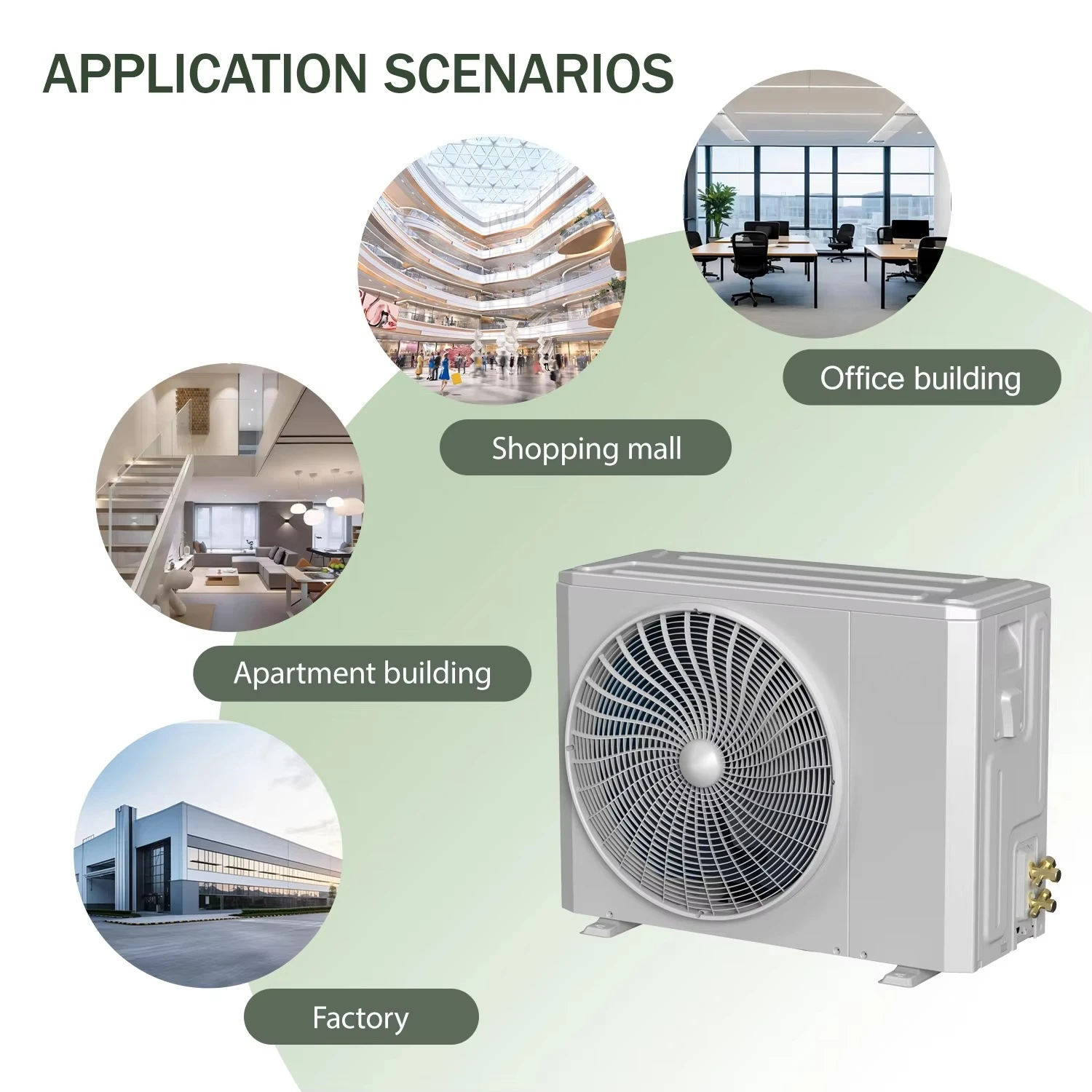 Btu R410A Multi-Zone Inverter Air Conditioner Low Noise WiFi Control Energy Saving 50/60Hz for Office