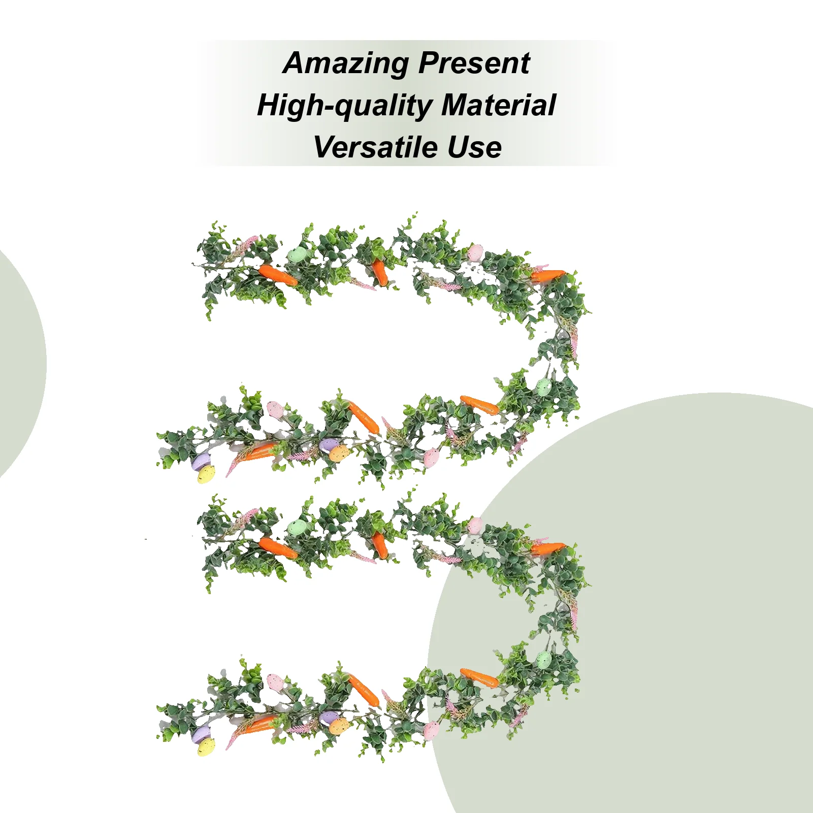 

Easter Mantel Garland 2 Pieces Easter Egg Spring Garland 5.7ft Rustic Spring Decor For Home Indoor Party Wall Mantel Stairs