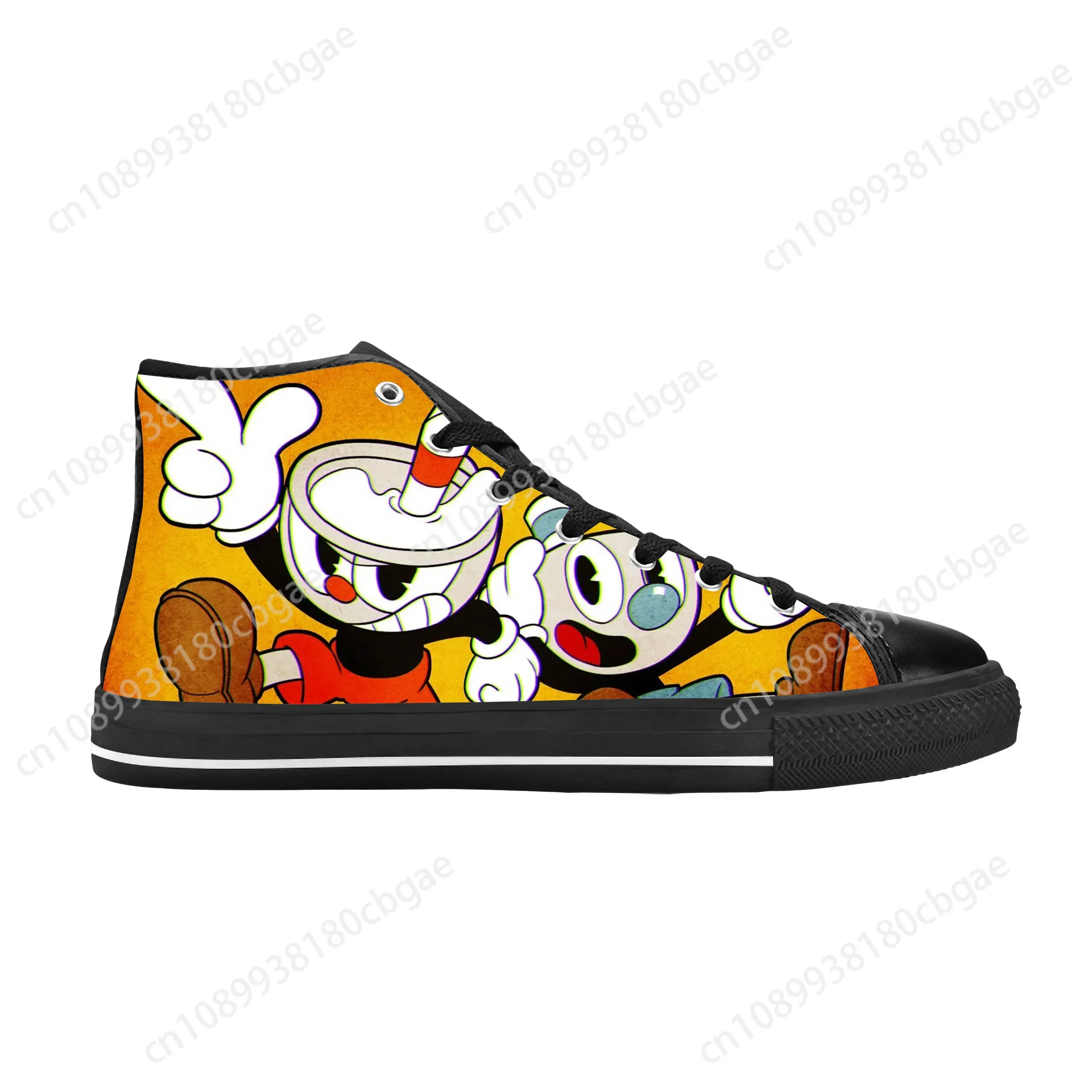 Hot Cupheads Mugmans Cup Anime Cartoon Game Manga Casual Cloth Shoes High Top Comfortable Breathable 3D Print Men Women Sneakers