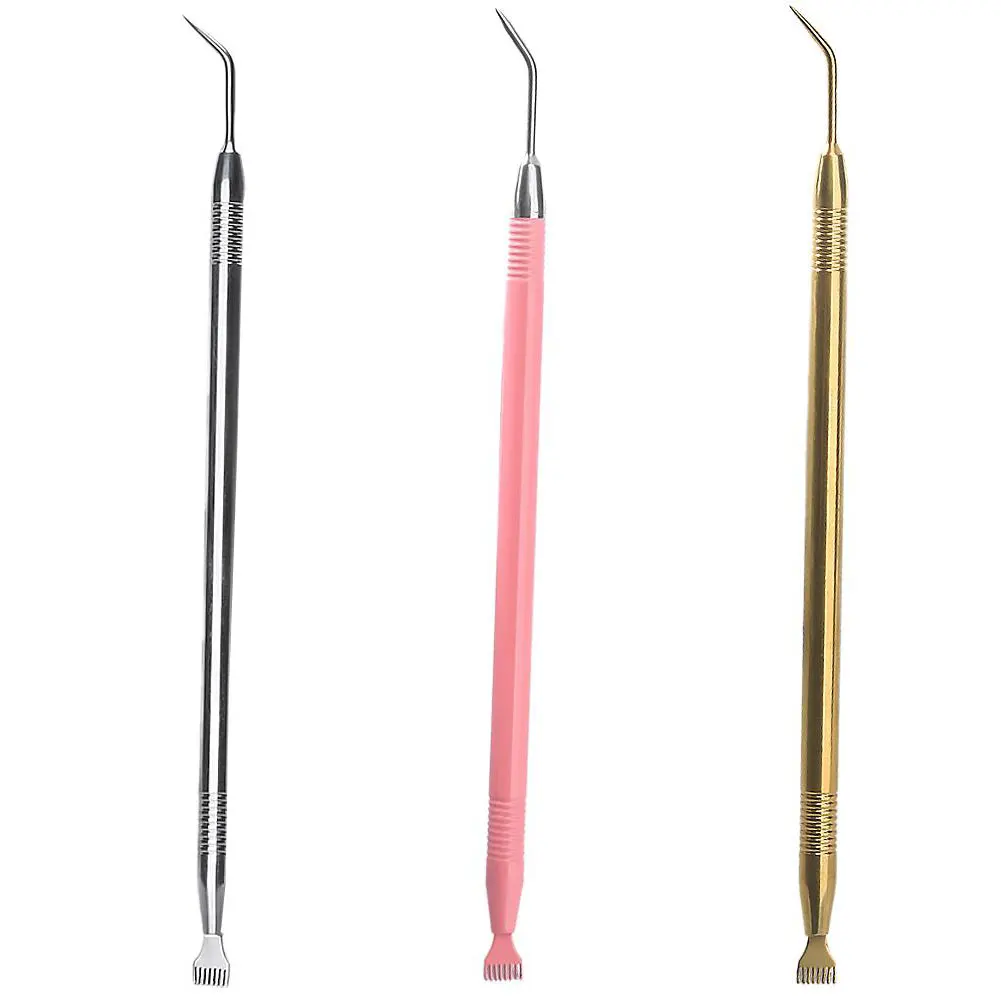 Herramienta de Doble Punta para Lifting de Pestañas, Puntas Puntiagudas y Peine Separador, Herramienta de Belleza para Permanente de Pestañas, Separador de Pestañas de Acero Inoxidable