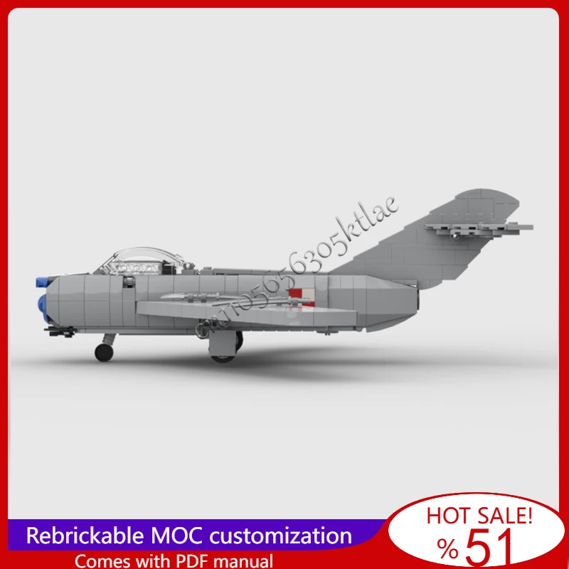 Nowy zestaw MOC Lim 5p, model myśliwca jednomotkowego, 514 elementów, do samodzielnego montażu, edukacyjny, kreatywny, zabawka dla dzieci, prezent na Boże Narodzenie.