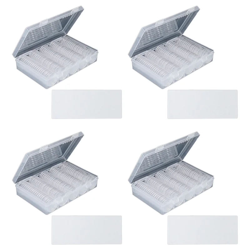 

4 комплекта капсул для монет 30 мм Ps круглый футляр для держателя монет и 6 размеров (19/20/22,25/25/27/30 мм) защитная прокладка