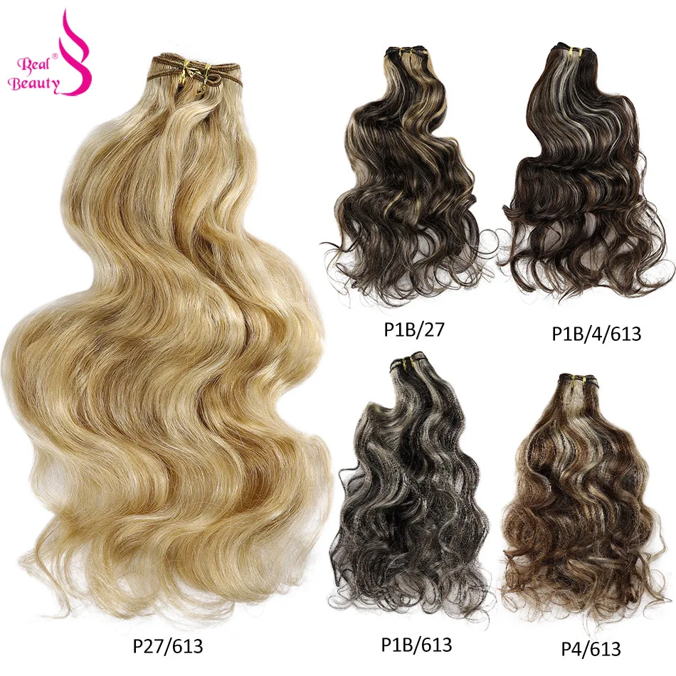 Real beleza platina loira brasileira onda do corpo cabelo tecer pacotes 12 "-28" alta relação remy extensões de cabelo marrom #2 #4 # p6/613