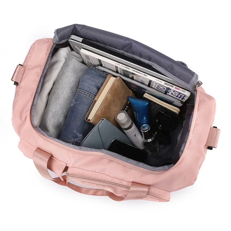 LOERSS-Grande Capacidade Dobrável Sacos De Viagem para Mulheres, Bolsa De Bagagem Impermeável, Duffle De Nylon Multifuncional, Sacos De Ginásio De