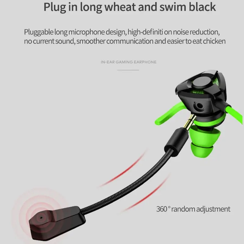 E Sports With Microphone Plug In Game Mobile Game Earphone In Ear Mobile Phone Computer Cross Border Wired Headset Pubg Headphon