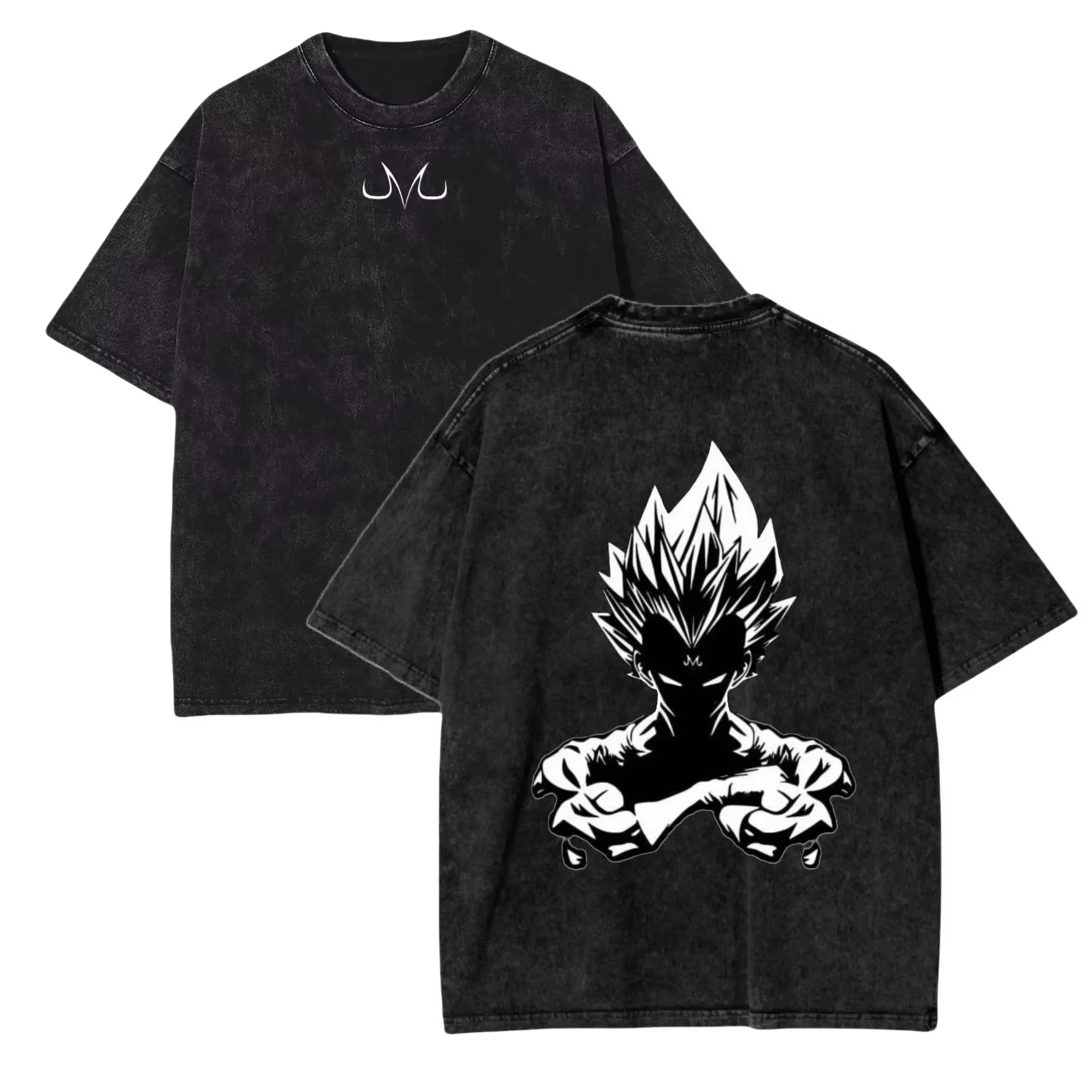 

2026 new Oversized Dragon Ball Goku Washed Summer T-Shirt, Retro Distressed Anime Streetwear, Classic DBZ Super Saiyan Tee