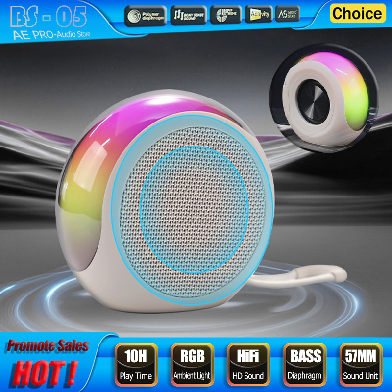  Portable Bluetooth Speaker Outdoor Wireless Long Play Time Fabric Cover Bass Boost 7W Subwoofer 8 Modes Effect RGB Light Speaker 