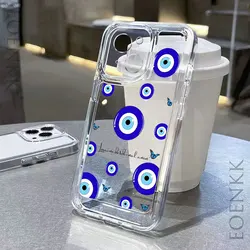 For iPhone 16 15 14 Pro Max Case Lucky Eye Blue Evil Eye Soft Clear Phone Case For iPhone 11 12 13 Pro Max XS X 7 8 15 Plus Case