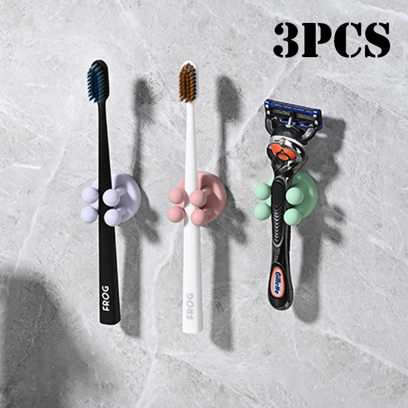 Soportes adhesivos de silicona para cepillos de dientes, toallas colgantes montadas en la pared, llaves, Cables y cordones, organización de cocina y