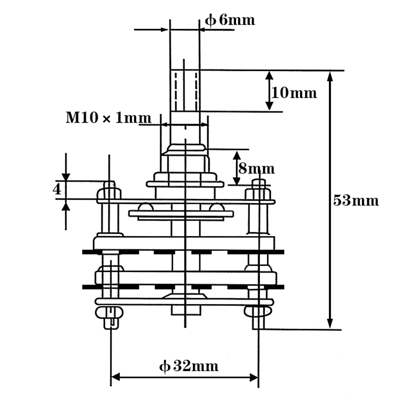 KCZ 2 Pole 6/7/8/9/10/11 4 Pole 3/5 Position With Channel Rotary Switch Selector With Cap Rotary Switch Selector