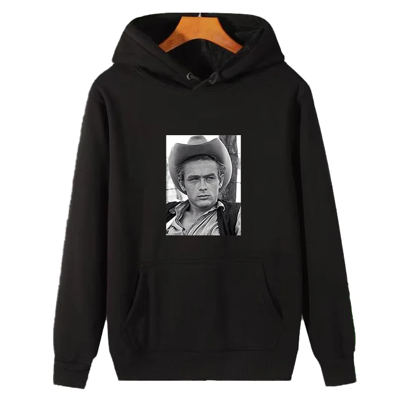 James Dean Cool Retro Poster graphic Hooded sweatshirts winter thick sweater cotton fleece hoodie Harajuku Man sweatshirts