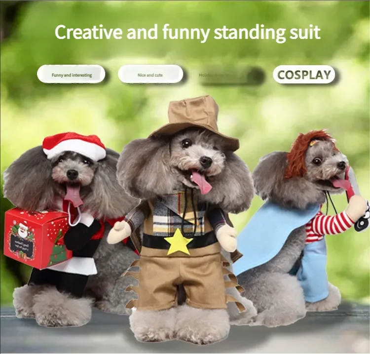 

Pet clothing Halloween costume funny small and medium-sized dogs stand up and transform into cat and dog clothes