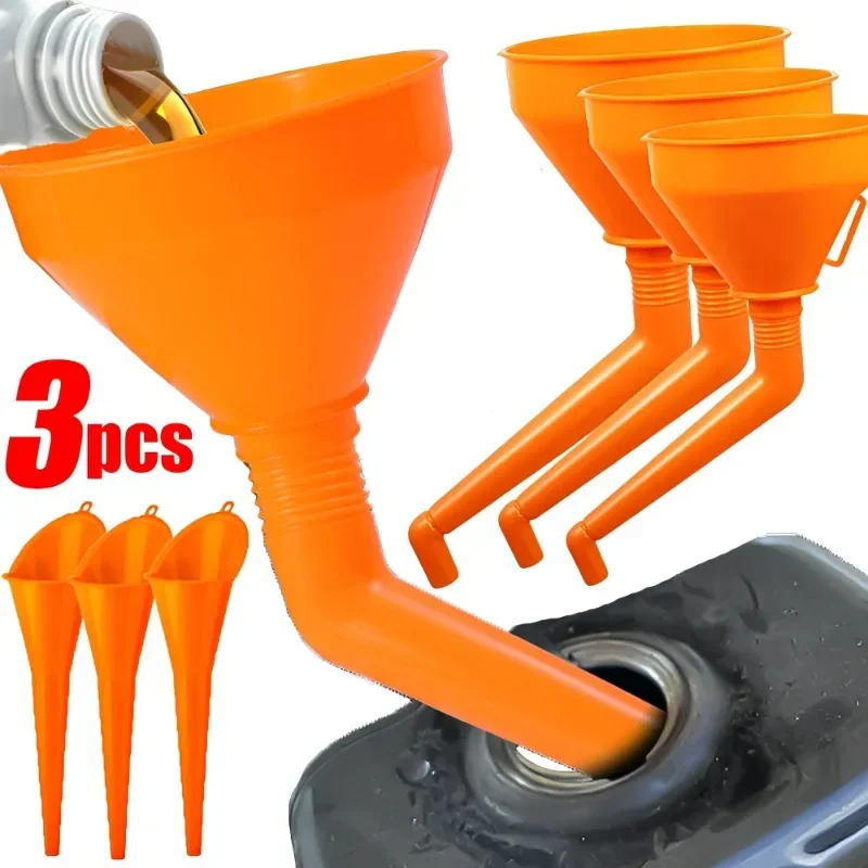 

130/145/160mm Universal Car Refueling Funnel with Filter Detachable Hose Motorcycle Gasoline Oil Filling Funnels Tools