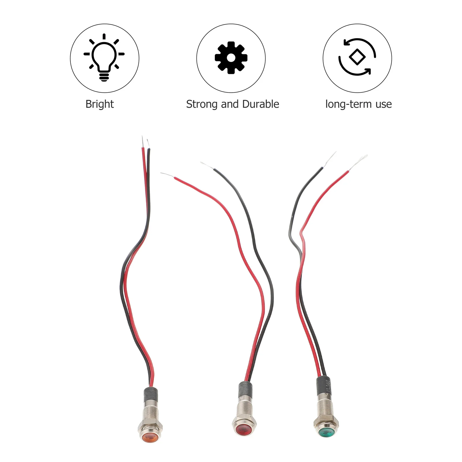 

3Pcs LED Signal Lamp Bright Non-Dazzling Indicator Light for Vehicle Ship Equipment Factory Instrument Screw Terminal Use