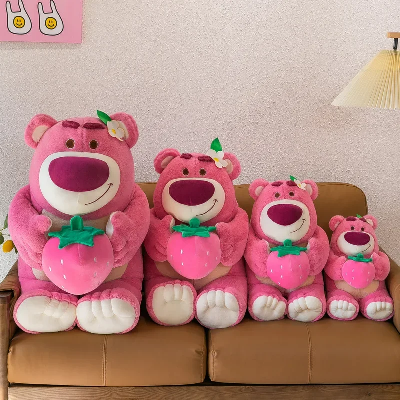 

Милая Подарочная Подушка на подголовник Lotso kawaii Девушка клубничный медведь плюшевая игрушка тканевая кукла машина для захвата кукла подарок на день рождения