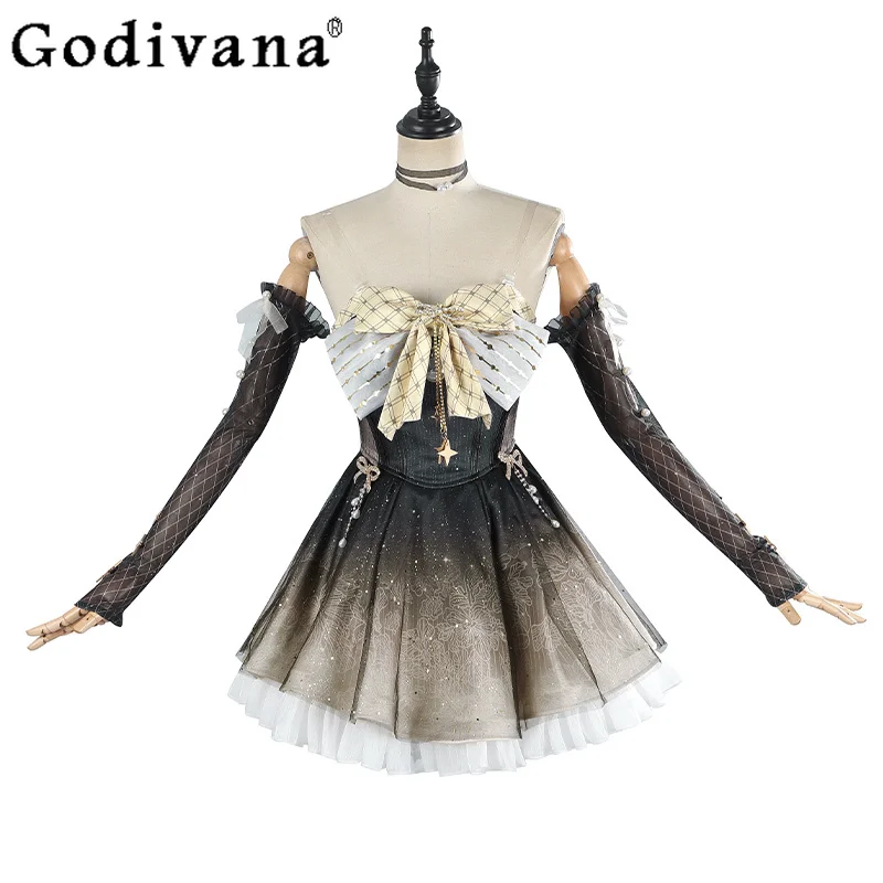 Halloween Lolita Style Dress Girls Naraka Bladepoint Tarka Ji Cosplay Costume Lace Trim Anime Party Roleplay Outfit for Women