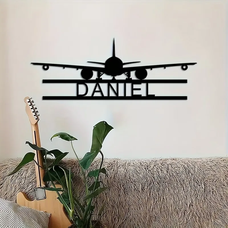 

Custom Name Aircraft Metal Wall Plaque - Retro Style Aviation Decoration, Pilot Gift, Father's Day Gift, Hangar Wall Hanging