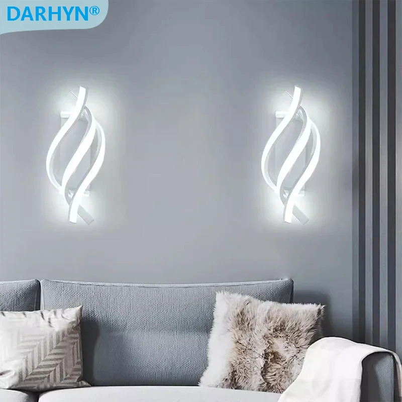 Modern LED Wall Lamp Minimalist Black White Line Decor Lights For Bedroom Bedside Backwall Stairway Aisle Illumination Fixtures