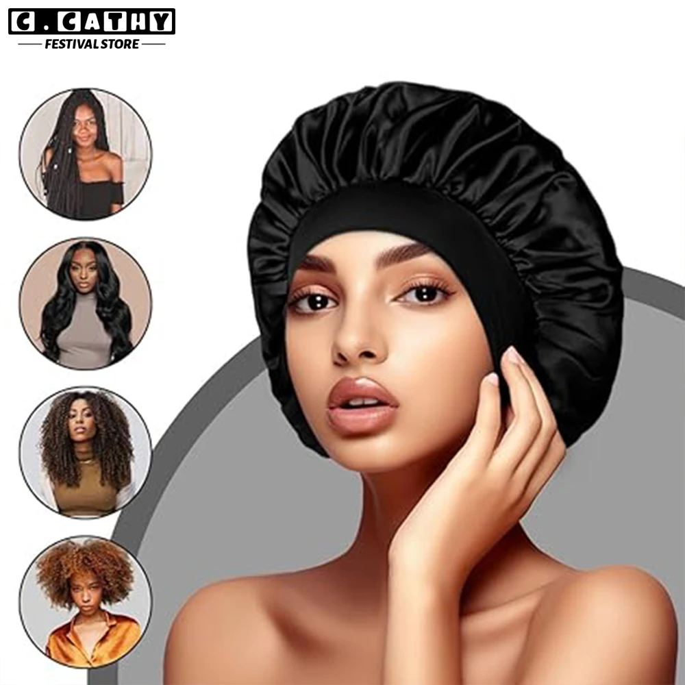 Cabeleireiro para dormir Mulher largo Brim Boné de tampa do sono cabo para o cabelo para o cabelo encaracolado chuveiro de cabelo para crianças