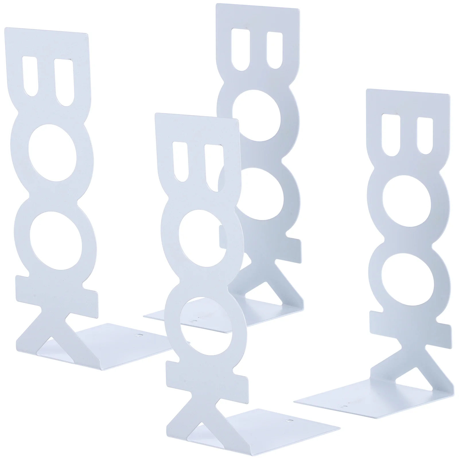 

4 Pcs Book Baffle Ends for Shelves Holders Decor Heavy Duty Bookends Metal Study Accessories