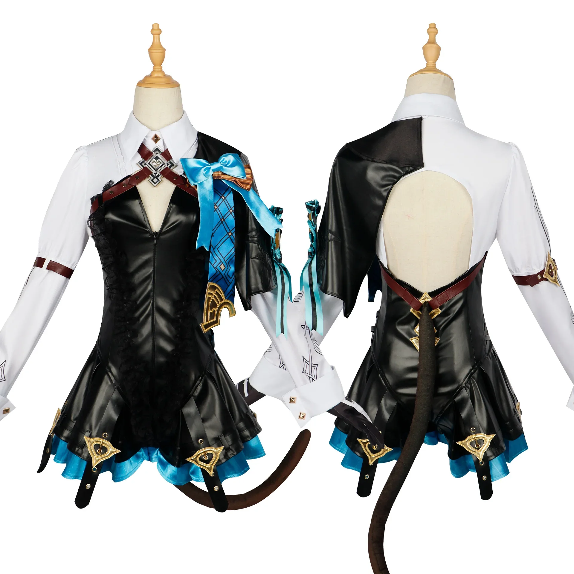 Gioco Genshin Impact Lynette Costume Cosplay Anime donne ragazze Halloween Carnival gioco di ruolo Pantdress copricapo parrucca coda vestito completo