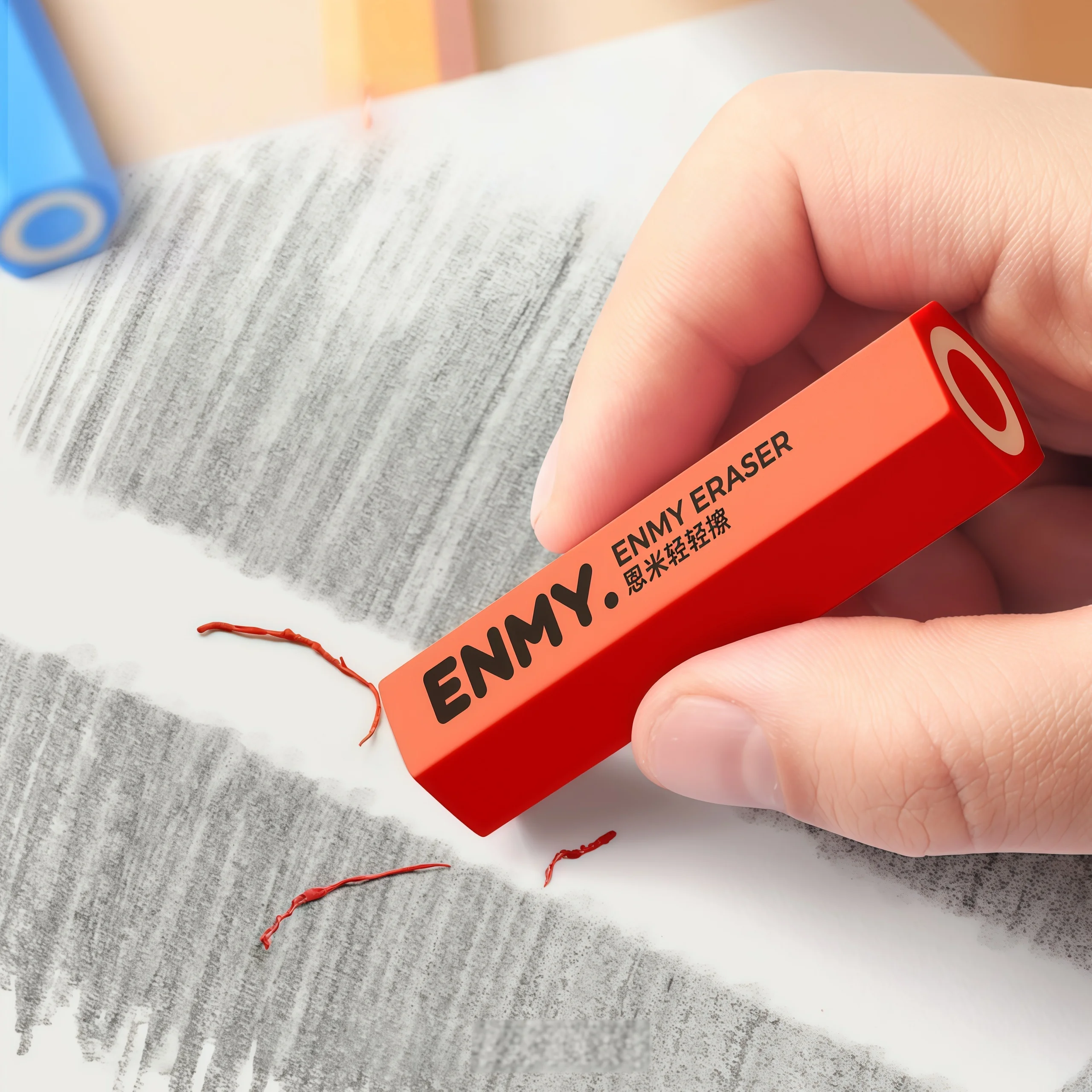 Gentle Wiping, Ultra-Clean Erasing: Hexagonal Erasers for Primary School Students, High-Quality Boxed Version