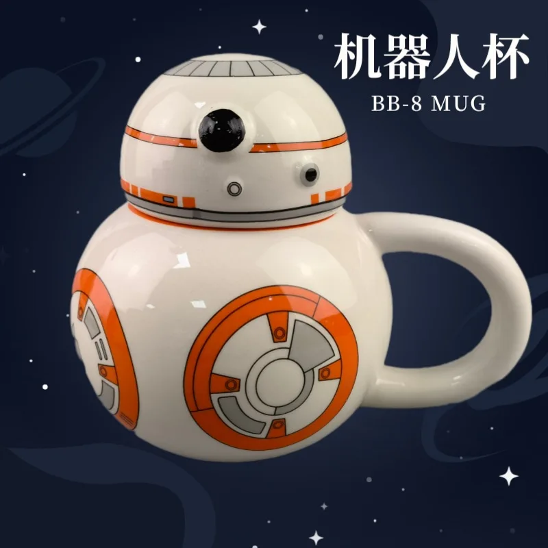 スターウォーズロボットセラミックマグ、蓋付き、3Dコーヒーマグ、スターウォーズ、BB-8