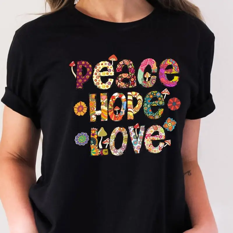 

Peace Hope Love T Shirt Cute Vintage Novelty Mothers Day