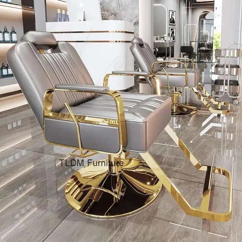 

Multifunctional Chair for Beauty Salon Adjustable Barber Tilted Luxury Gold Simple Free Shipping Siege Saloon Reclining Black
