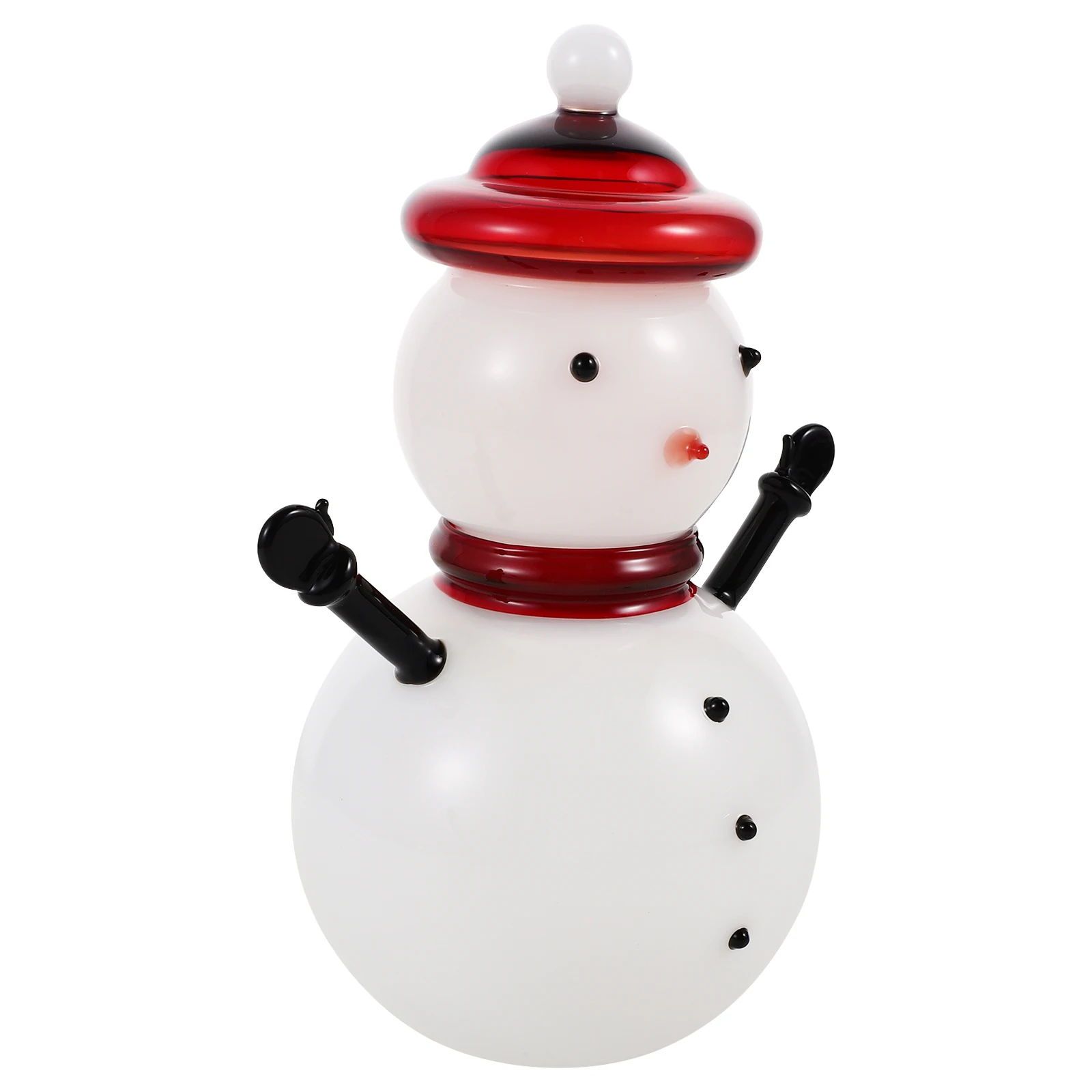 

Snowman Candy Jar Lid Glass Container Elegant Christmas Sweets Storage Cute Snowman Kitchen Decor Party Decoration