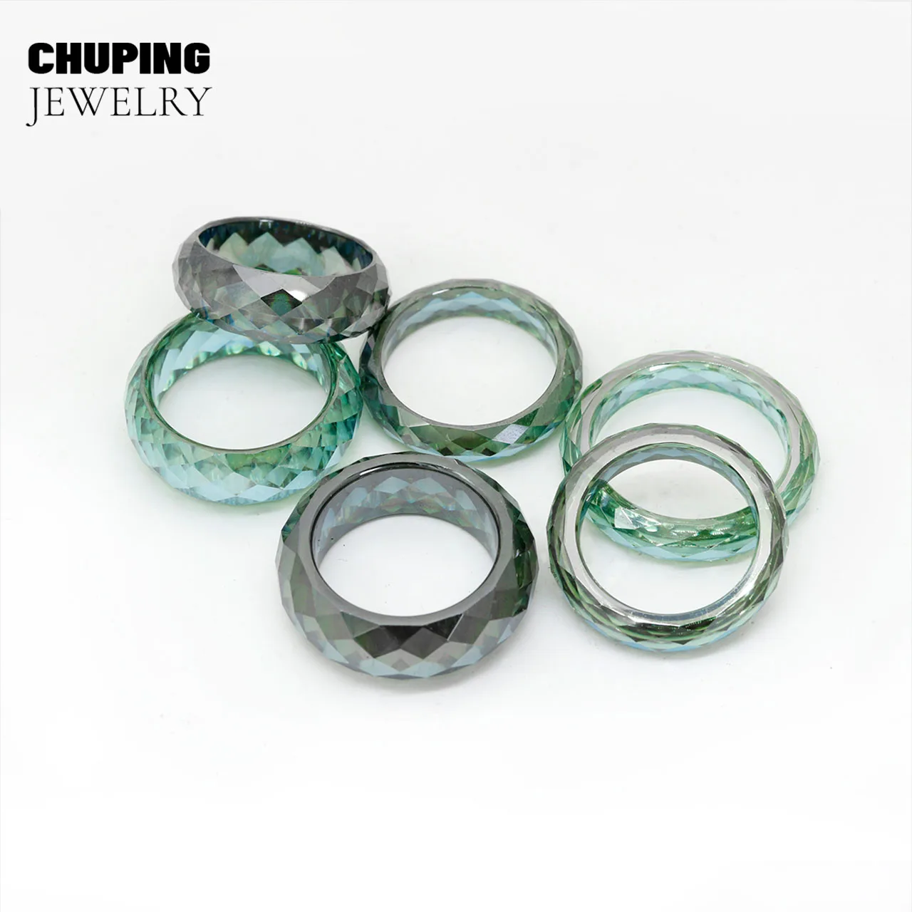 مجوهرات Chu Ping الفاخرة 100% من حجر المويسانتي نطاق خاتم من 14 إلى 22 بوصة بنمط مختلف يمكن تغيير مزاجك