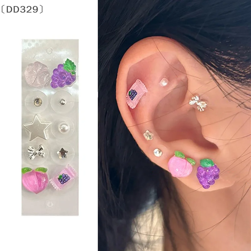 itariaDD329 soi10Patche Cherry Strawberry Ear Point Stickers Ear Pressure Stick Akupunktur Auricular Ear Sticker Massage Seeds Stickers