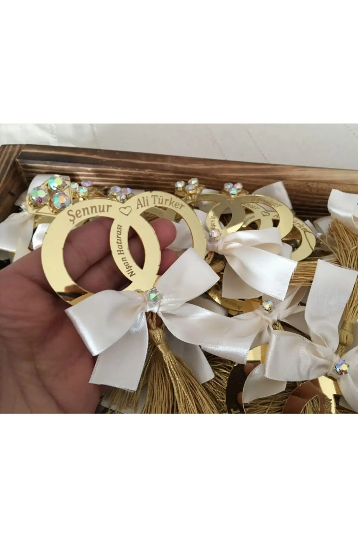 Promise Engagement Kına Düğün Magnet Wedding Favors Souvenir Ring Model Plexiglass 50 PCs Each Kind Of Special Occasions And In Organizations With You