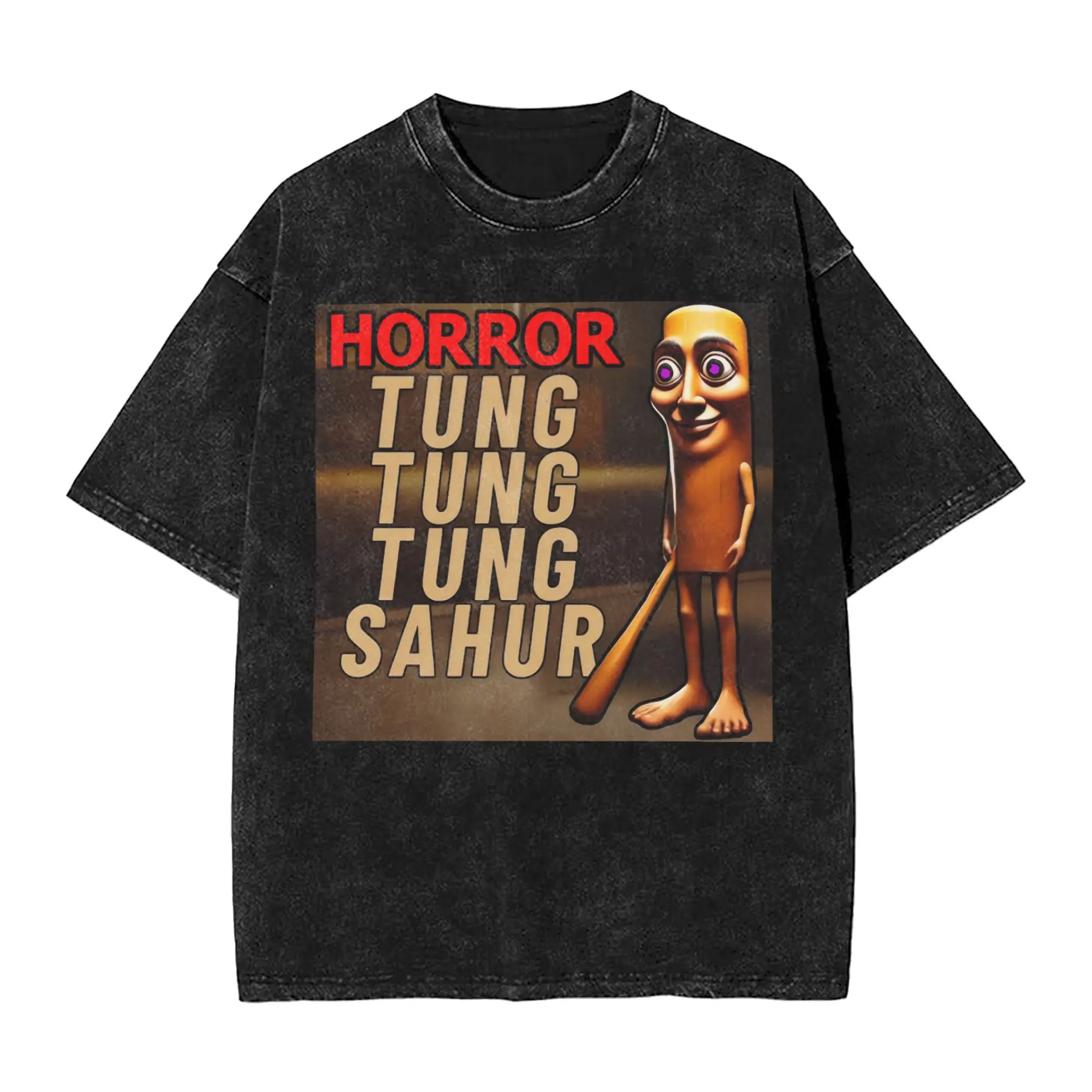 

Футболка Horror Tung Tung Sahur в стиле Харадзюку, забавные топы с короткими рукавами Y2K, летние хлопковые футболки большого размера с круглым вырезом