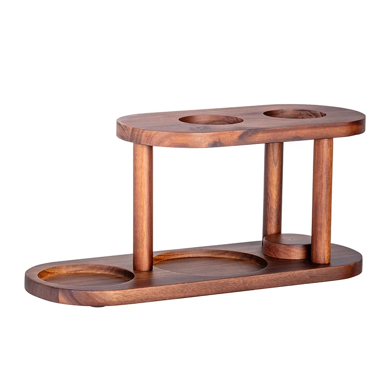 Glass Coffee Server Pour Over Coffee Set Solid Wood Drip Stand Storage Rack Hand Brew Coffee Combination For Home Bar - view 5
