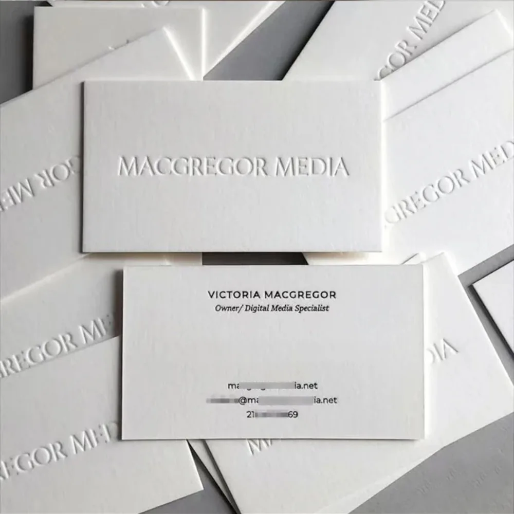 

200pcs High-Quality Embossed Business Cards - 500gsm Cotton Paper, Personalized Design for Corporate Events