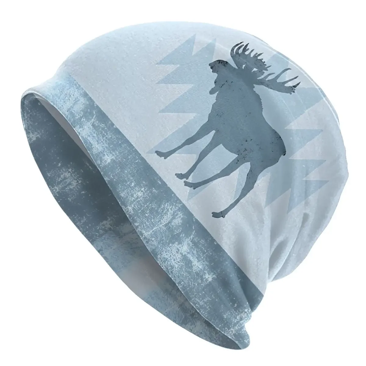 Ice Blue Moose Bonnet Homme Outdoor Skullies Beanies Caps For Men Novelty Hats