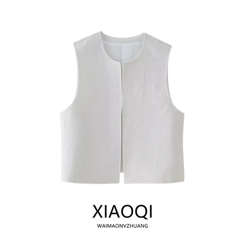 

2024 Spring Summer New Women's Versatile Svel Embroidered Cotton Vest Tank Top ort Length Other Material 00%